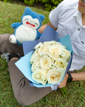 Pack Para Él | Rosas Blancas + Peluche