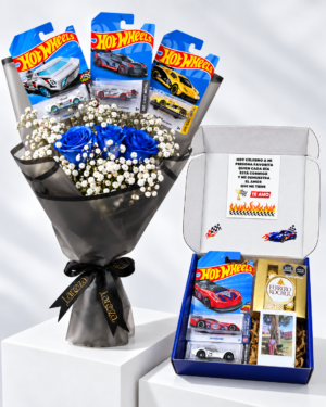 Ramo Hot Wheels 3 carritos + Caja Sorpresa Personalizada